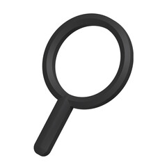 3D search icon magnifying glass vector.