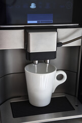 Coffee machine making espresso.Making coffee.