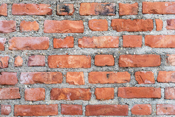 Old stained brown brick wall background