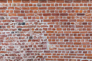 Old stained brown brick wall background