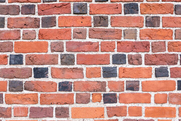 Old stained brown brick wall background