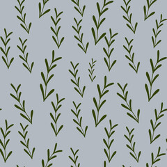 green minimalistic olive branches on gray background