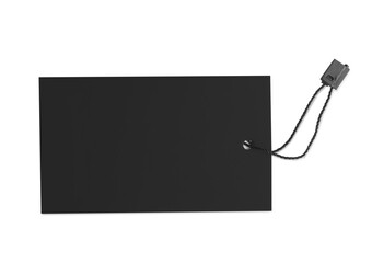 Obraz premium Blank tag on white background, top view. Space for text