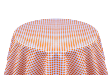 Tablecloth on round table for product display montages