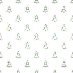 Obraz premium Seamless christmas tree pattern. christmas tree ornament. Doodle illustration with christmas tree