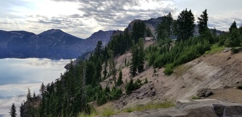 Crater Lake National Park Cloud Sky Plant Mountain Tree