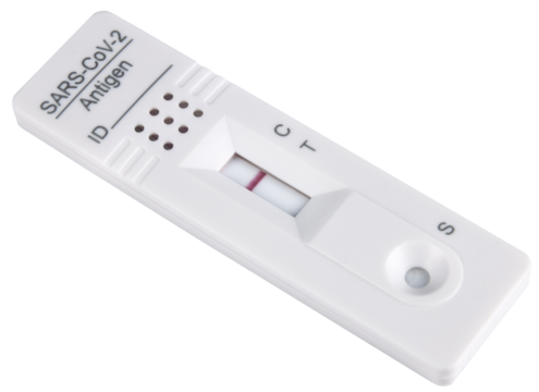 Covid-19 antigen test kit showing negative result