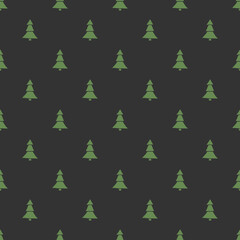 Seamless christmas tree pattern. christmas tree ornament. Doodle illustration with christmas tree