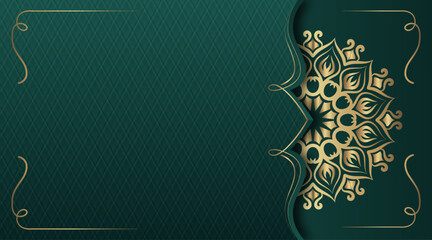 green and gold, luxury mandala background