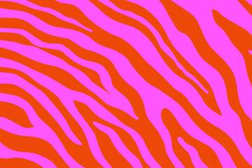 Psychedelic zebra acid background. Red and pink.