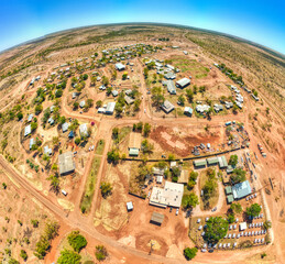 Aerial view of the community of Kalkaringi, Northern Territory, Australia.