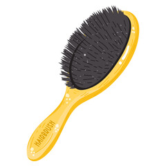 A flat sticker icon of hairbrush 