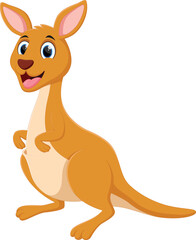 Cartoon Happy Kangaroo isolated on white background