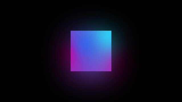 Abstract animation rainbow color shape flicker smooth energy flow animation with black png background.