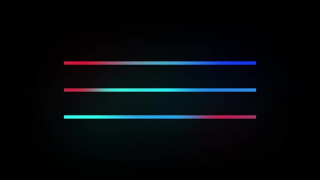 Abstract animation rainbow color shape flicker smooth energy flow animation with black png background.