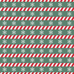 Christmas vector illustration. Seamless pattern with candy canes and snowflakes - 530578187