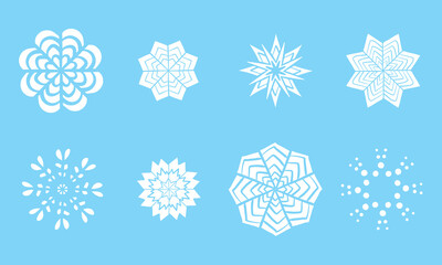 Set of snowflakes. Hand draw vector illustration