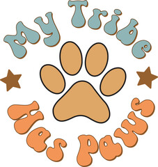 My Tribe Has Paws Retro Svg.