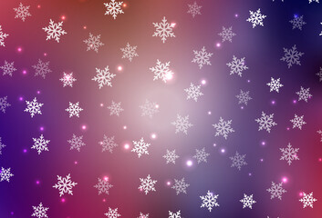 Dark Blue, Red vector pattern in Christmas style.