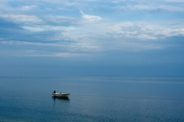 empty boat on the ocean