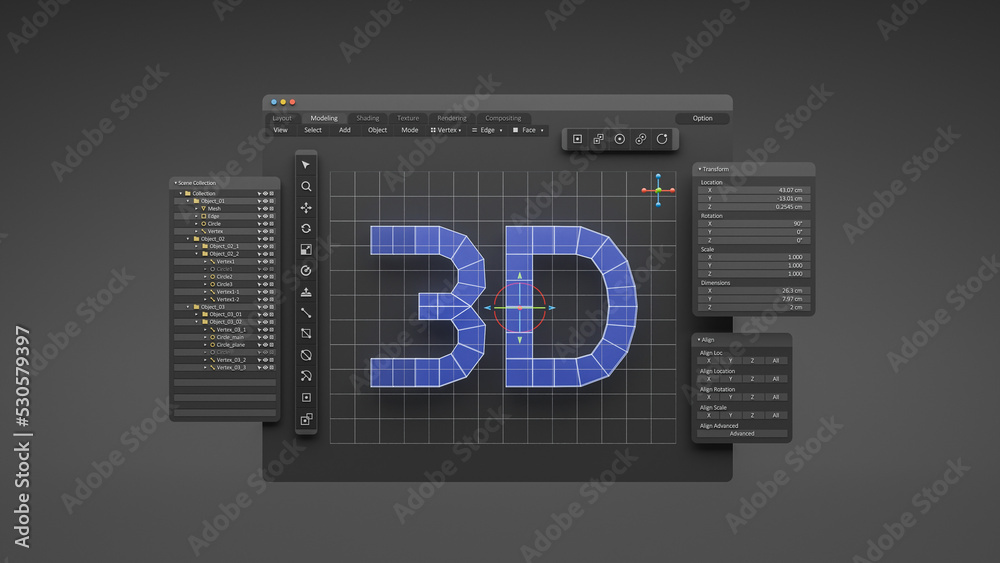 Leinwandbilder Engineering designer design 3D CAD software program Industrial engine model mechanical dimensional digital manufacturing factory engineer computer screen. 3d rendering.