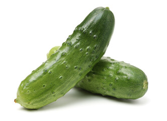Green cucumber on the white background