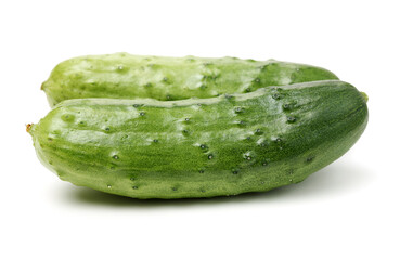 Green cucumber on the white background