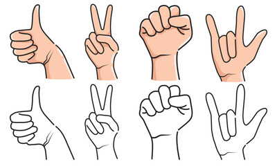 Fototapeta premium illustration vector graphic of hand pose, perfect for Communication, talking with emoji for messengers, icons, symbols, etc.