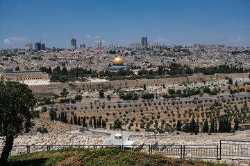 Fototapeta premium View of Jerusalem from the Mount of Olives in Israel