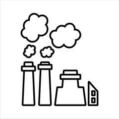 plant, factory, air pollution icon vector illustration symbol