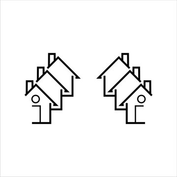 Cottage Settlement Icon Vector Illustration Symbol