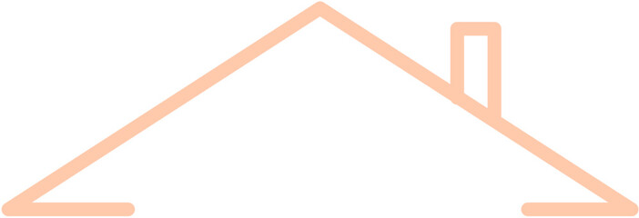 House Roof Icon Outline Isolated on White Background. Minimal House Logo Vector