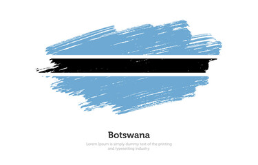 Modern brushed patriotic flag of Botswana country with plain solid background