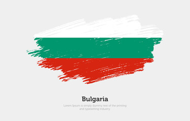 Modern brushed patriotic flag of Bulgaria country with plain solid background
