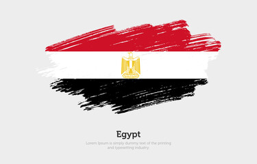 Modern brushed patriotic flag of Egypt country with plain solid background