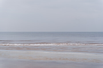 Winter seascape on the Baltic Sea in Jurmala