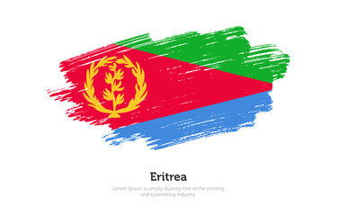 Modern brushed patriotic flag of Eritrea country with plain solid background