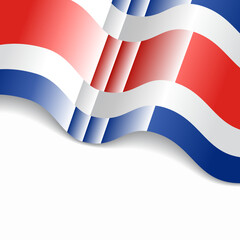Costa Rican flag wavy abstract background. Vector illustration.