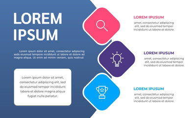 Gradient business presentation. Business concept with 3 steps.
