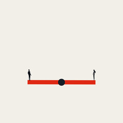 Business equality vector concept. Symbol of equal rights, opportunities in career. Minimal illustration.