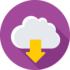 Cloud Download Colored Vector Icon