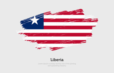 Modern brushed patriotic flag of Liberia country with plain solid background