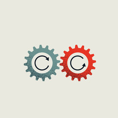 Business process vector concept. Symbol of automation, innovation, management. Minimal design illustration.