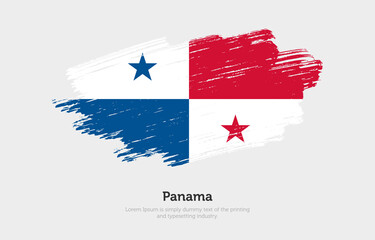 Modern brushed patriotic flag of Panama country with plain solid background