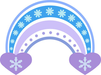 Christmas winter rainbow. Transparent PNG clipart for design