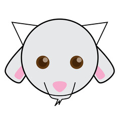 vector graphic illustration of cute goat head character mascot. can be used for children or schools and other products.
