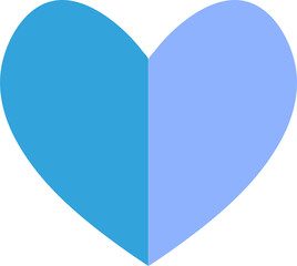 Winter simple blue heart. Transparent PNG clipart for design