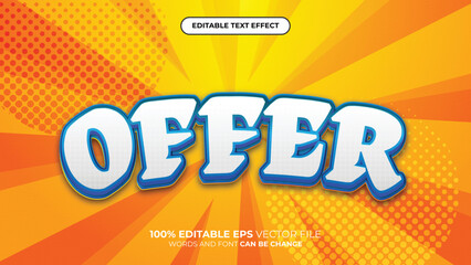 Offer 3d editable text effect template