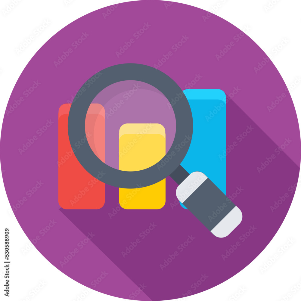 Poster Search Graph Colored Vector Icon