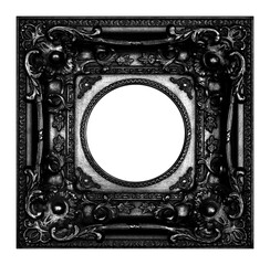 Vintage black frame isolated on the white background